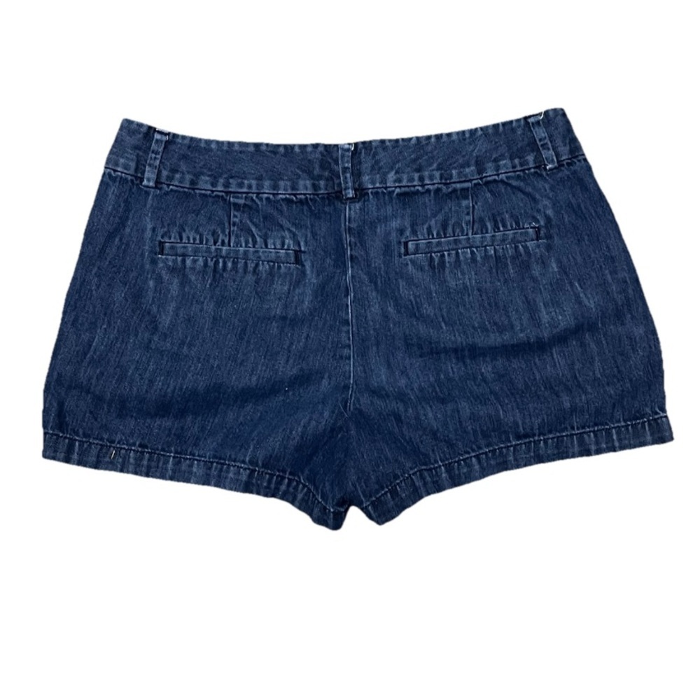LOFT Low Rise Dark Wash Chambray Shorts Womens Size 8 Y2K Cuffed Old Money - Picture 3 of 7